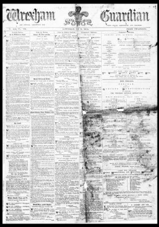 cover page of Wrexham Guardian and Denbighshire and Flintshire Advertiser published on May 8, 1875