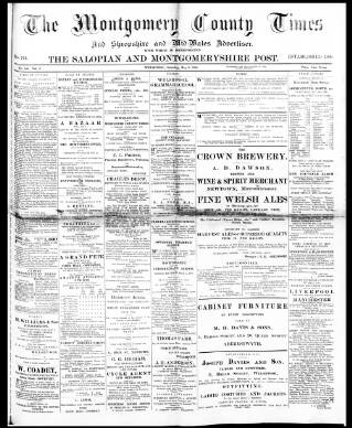 cover page of Montgomery County Times and Shropshire and Mid-Wales Advertiser published on May 9, 1896