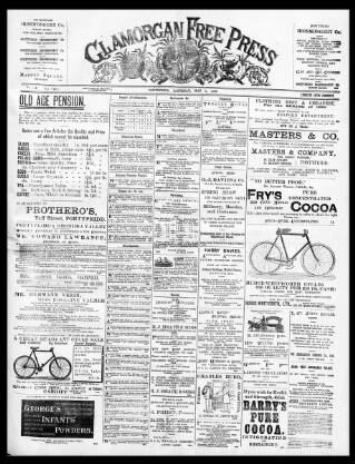 cover page of Glamorgan Free Press published on May 6, 1899