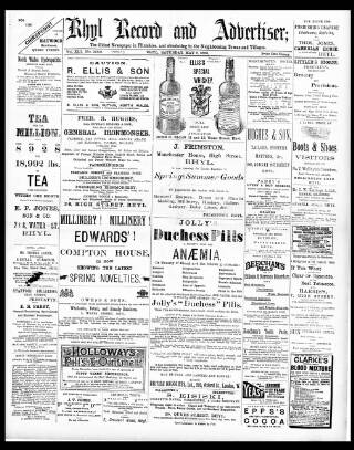 cover page of Rhyl Record and Advertiser published on May 9, 1896
