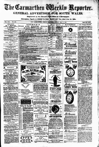 cover page of Carmarthen Weekly Reporter published on May 8, 1891