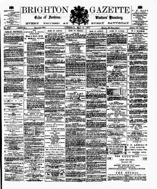 cover page of Brighton Gazette published on May 8, 1879