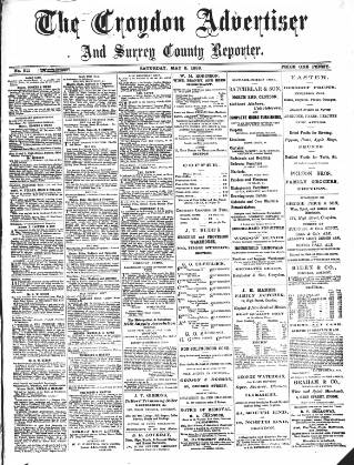 cover page of Croydon Advertiser and East Surrey Reporter published on May 8, 1886