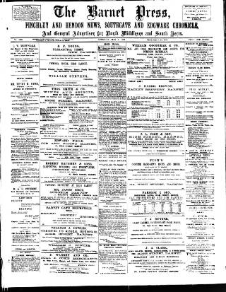cover page of Barnet Press published on May 8, 1897