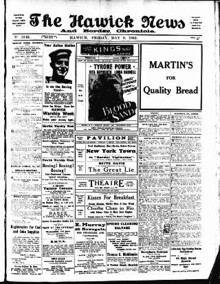 cover page of Hawick News and Border Chronicle published on May 8, 1942