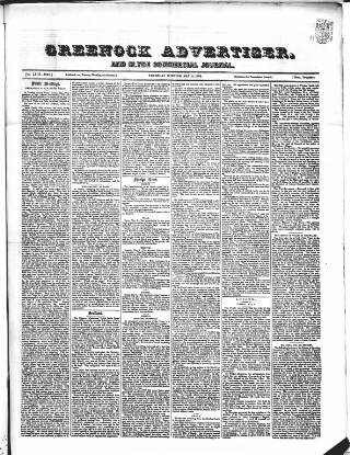 cover page of Greenock Advertiser published on May 8, 1862