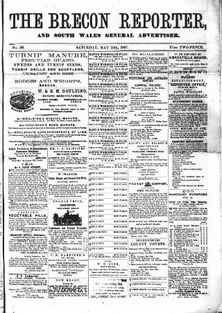 cover page of Brecon Reporter and South Wales General Advertiser published on May 25, 1867