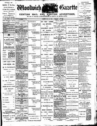 cover page of Woolwich Gazette published on May 9, 1890