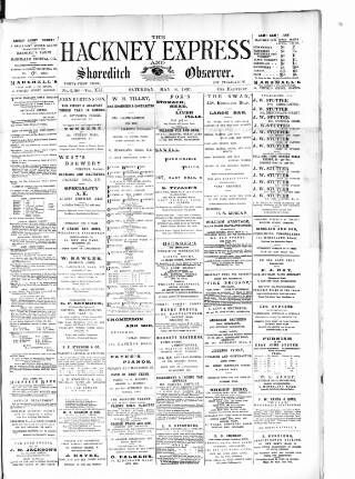 cover page of Shoreditch Observer published on May 8, 1897