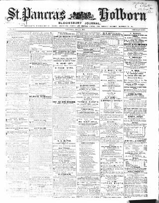 cover page of Holborn Journal published on May 8, 1869