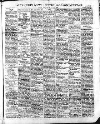 cover page of Saunders's News-Letter published on May 9, 1866