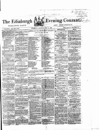 cover page of Edinburgh Evening Courant published on May 9, 1868