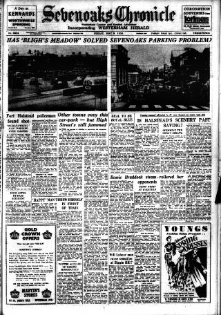 cover page of Sevenoaks Chronicle and Kentish Advertiser published on May 8, 1953