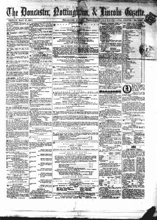 cover page of Doncaster Gazette published on May 27, 1870