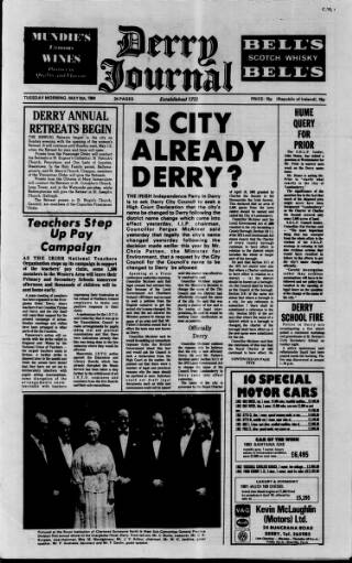 cover page of Derry Journal published on May 8, 1984