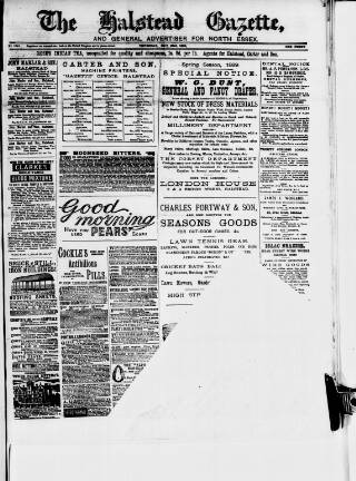 cover page of Halstead Gazette published on May 23, 1889
