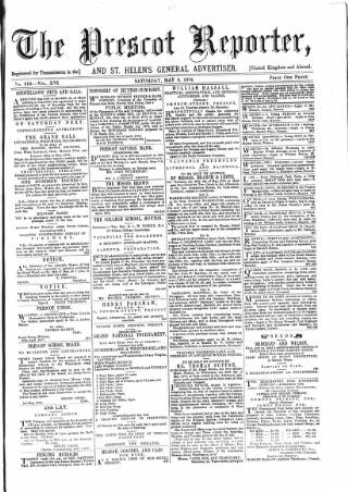 cover page of Prescot Reporter published on May 8, 1875