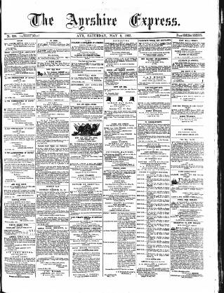 cover page of Ayrshire Express published on May 9, 1863