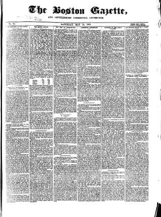 cover page of Boston Gazette published on May 11, 1861