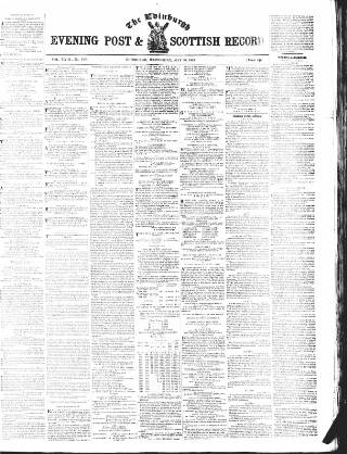 cover page of Edinburgh Evening Post and Scottish Standard published on May 30, 1849