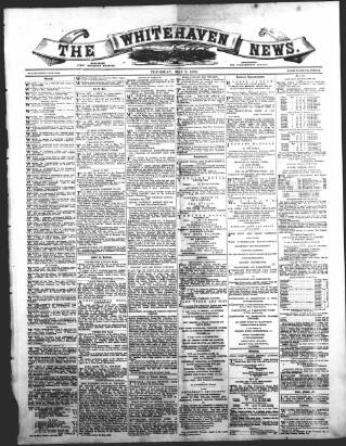 cover page of Whitehaven News published on May 8, 1873