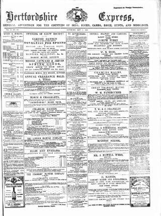 cover page of Hertfordshire Express published on May 8, 1869