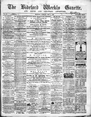 cover page of North Devon Gazette published on May 9, 1865