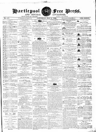 cover page of Hartlepool Free Press and General Advertiser published on May 5, 1860