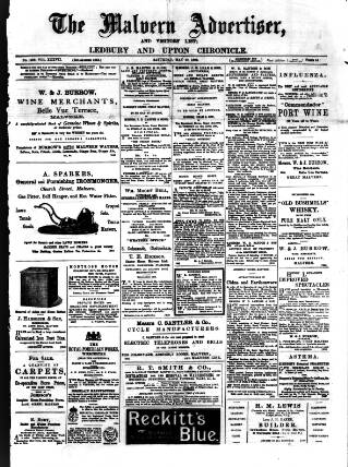 cover page of Malvern Advertiser published on May 28, 1892