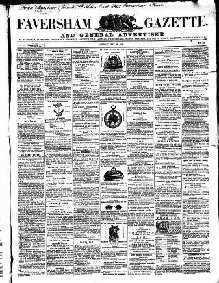 cover page of Faversham Gazette, and Whitstable, Sittingbourne, & Milton Journal published on May 9, 1857