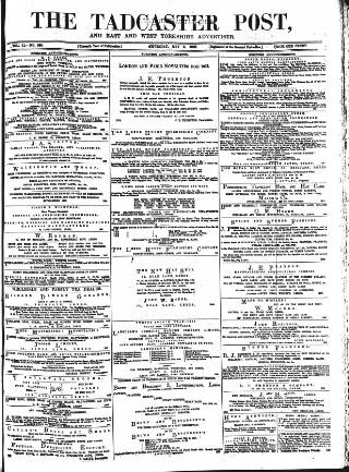 cover page of Tadcaster Post, and General Advertiser for Grimstone published on May 8, 1873