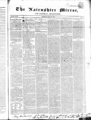 cover page of Nairnshire Mirror published on May 24, 1853