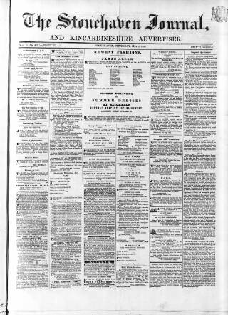 cover page of Stonehaven Journal published on May 8, 1862