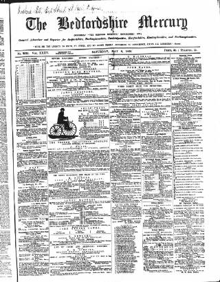 cover page of Bedfordshire Mercury published on May 8, 1869