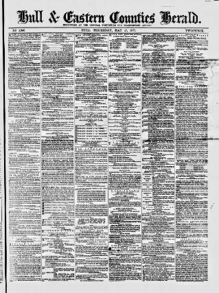 cover page of Hull and Eastern Counties Herald published on May 17, 1877