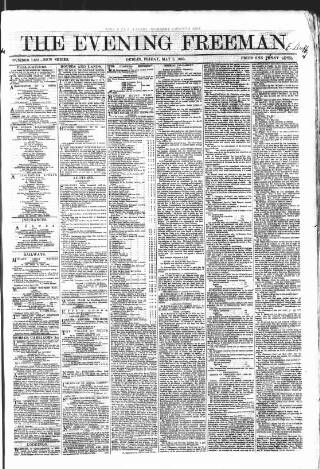 cover page of The Evening Freeman. published on May 8, 1863
