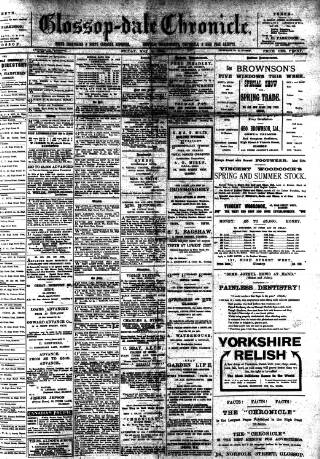 cover page of Glossop-dale Chronicle and North Derbyshire Reporter published on May 8, 1908