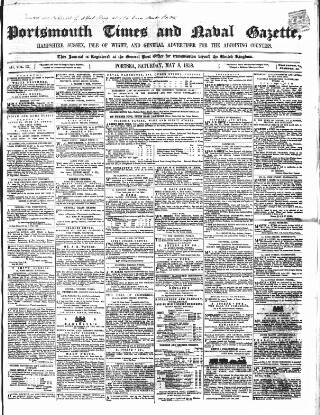 cover page of Portsmouth Times and Naval Gazette published on May 8, 1858