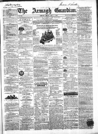 cover page of Armagh Guardian published on May 8, 1863