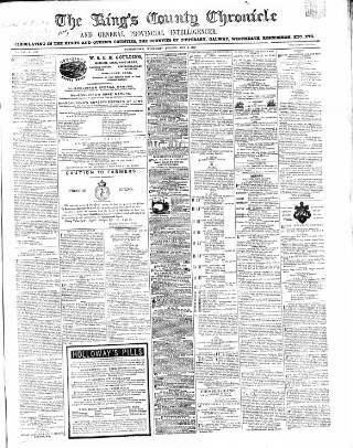 cover page of Kings County Chronicle published on May 8, 1867