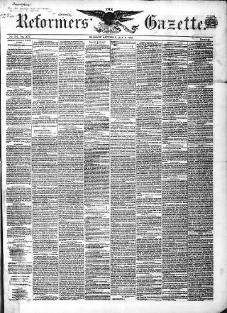 cover page of Glasgow Gazette published on May 8, 1852