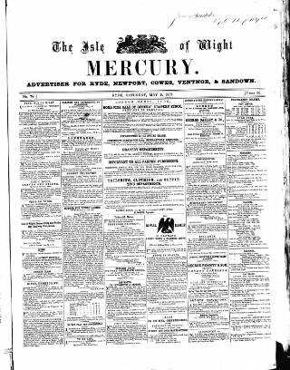 cover page of Isle of Wight Mercury published on May 9, 1857
