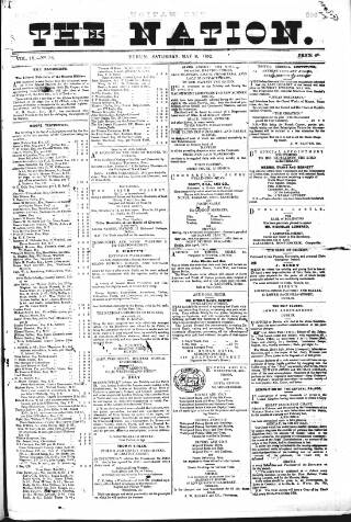 cover page of Dublin Weekly Nation published on May 8, 1852