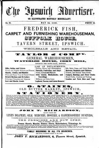cover page of Ipswich Advertiser, or, Illustrated Monthly Miscellany published on May 1, 1860