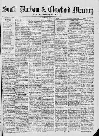 cover page of South Durham & Cleveland Mercury published on May 18, 1889