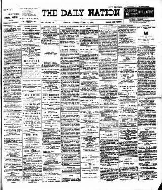 cover page of Dublin Daily Nation published on May 8, 1900