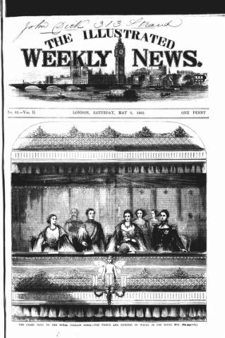cover page of Illustrated Weekly News published on May 9, 1863