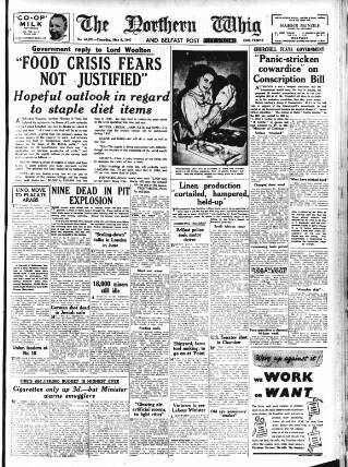 cover page of Northern Whig published on May 8, 1947