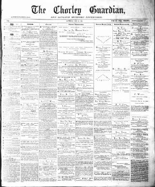 cover page of Chorley Guardian published on May 30, 1874