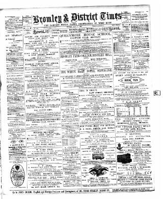 cover page of Bromley & District Times published on May 8, 1891
